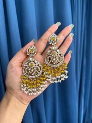 Yukti Crystal Earrings – Yellow
