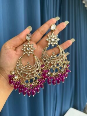 Arpita Kundan Earrings – Purple