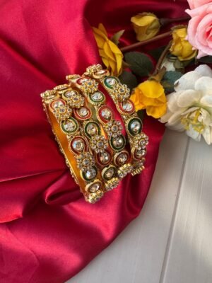 Meenakari Stone Bangles – Set of 4
