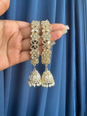 Mirror Kada With Latkan Jhumka