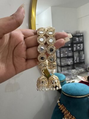 Mirror Kada With Latkan Jhumka
