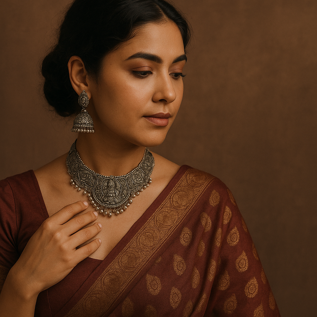 pairing oxidised jewellery with indian wear