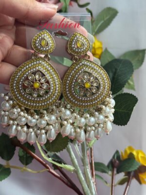Gulnaz Ethnic Earrings – Yellow