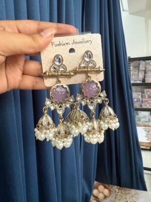 Anmol Kundan Earrings – Lavender