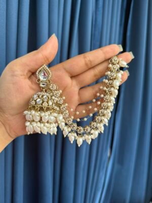Premium Sahara Chain Earring – White