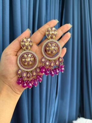 Vidya Kundan Earrings – Purple