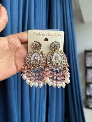 Jyoti Kundan Chandbali – Light Pink