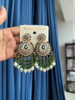 Jyoti Kundan Chandbali – Dark Green