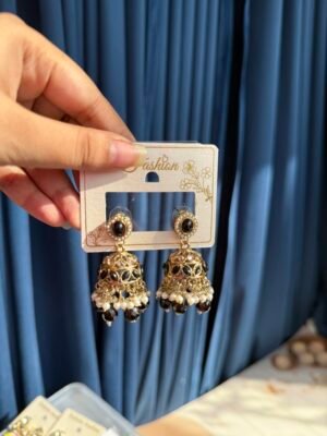 Ridhi Kundan Jhumka – Black