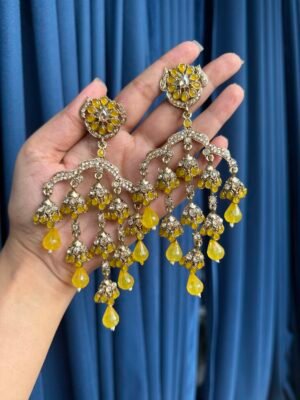 Gowri Kundan Earrings – Yellow