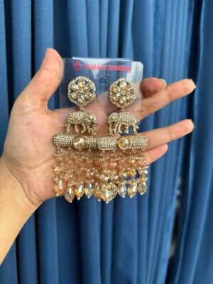 Premium Haathi Earrings – Golden
