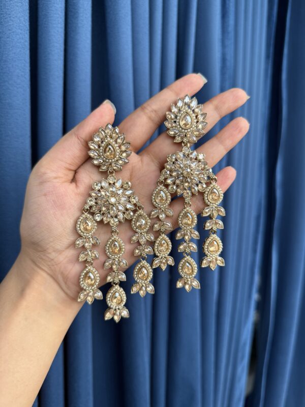 Aarvi Stone Earrings - Golden