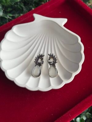 Daily Wear Stone Earrings – White