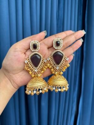 Mayuri Kashmiri Jhumka – Dark Purple