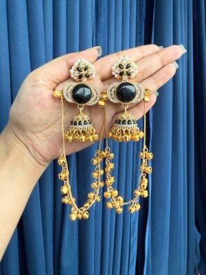 Sunehri Kashmiri Earrings – Black