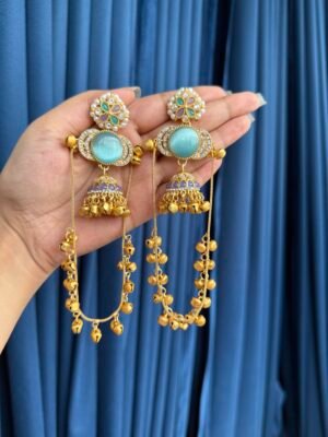 Sunehri Kashmiri Earrings – Blue Lavender