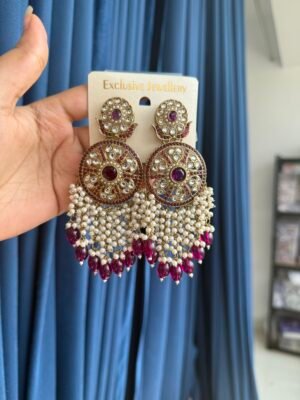Tanishqa Premium Ethnic Earrings – Purple