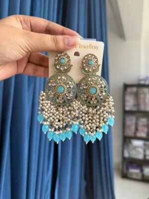 Tanishqa Premium Ethnic Earrings – Light Blue