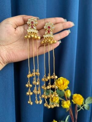Dhara Kashmiri Earrings – Dark Pink