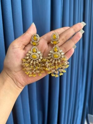 Aabha Ethnic Earrings – Yellow