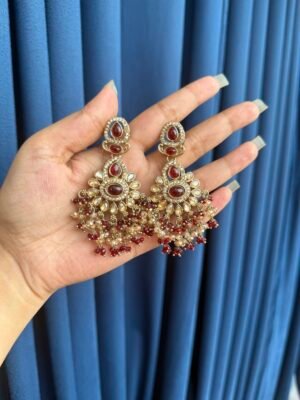 Aabha Ethnic Earrings – Red