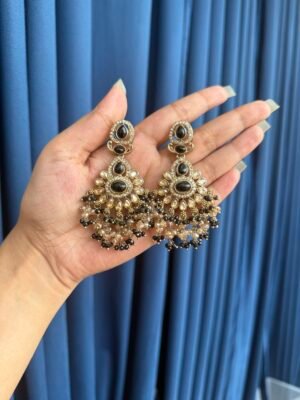 Aabha Ethnic Earrings – Black