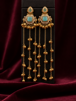 Light Blue Kashmiri Ghungroo Earrings