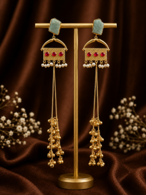 Reshma Mint Pink Kashmiri Ghungroo Earrings for Women