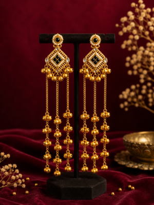 Niharika Black Kashmiri Ghungroo Earrings for Women