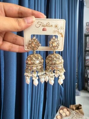 Ruhika Premium Jhumka – White