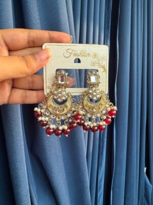 Greeshma Kundan Earrings – Red