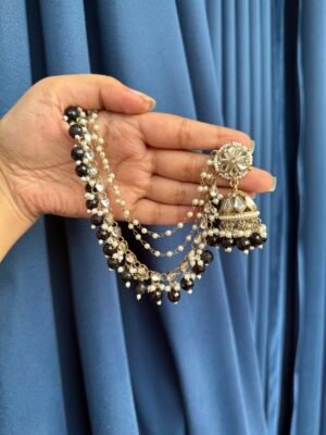 Sitara Kaan Chain Jhumka – Black
