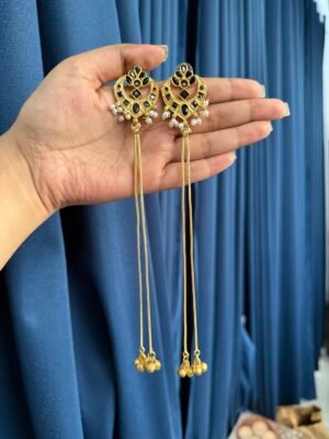Ahana Kashmiri Ghungru Brass Earrings – Black
