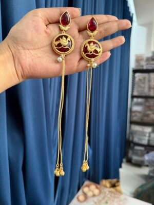 Barkha Kashmiri Ghungru Brass Earrings – Ruby