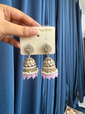 Aadya Kundan Jhumka – Lavender
