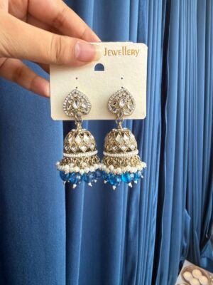 Aadya Kundan Jhumka – Dark Blue