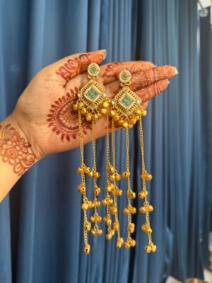 Niharika Kashmiri Ghungru Earrings – Mint Green