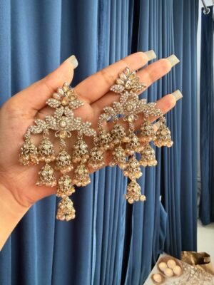 Amara Kundan Earrings – Golden