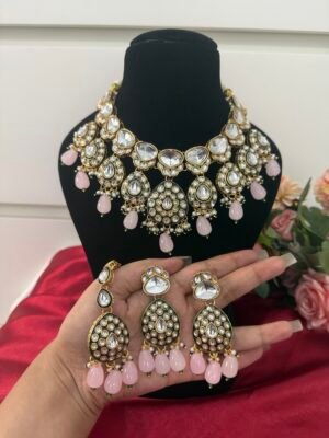 Supreet Premium Kundan Set – Light Pink