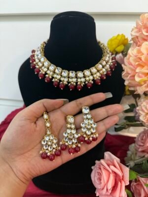 Pretika Premium Kundan Set – Red