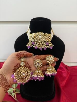 Tanima Premium Kundan Choker – Lavender
