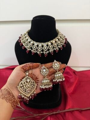 Vaani Premium Kundan Set – Red