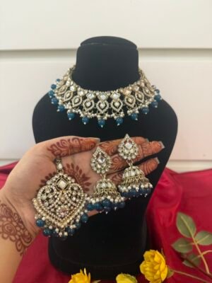 Vaani Premium Kundan Set – Blue