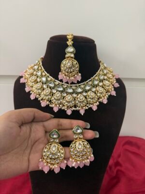 Monica Premium Kundan Set – Light Pink