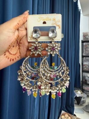 Arpita Premium Kundan Earrings –  Multi