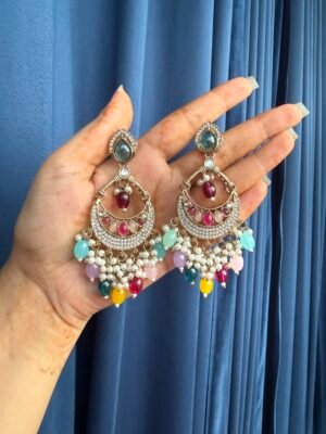 Kiran Kundan Earrings – Multi