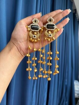 Reem Kashmiri Ghungru Earrings – Black