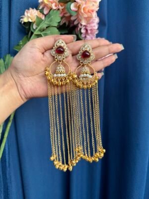 Piya Kashmiri Earrings – Red