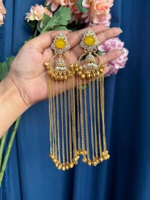 Piya Kashmiri Earrings – Yellow