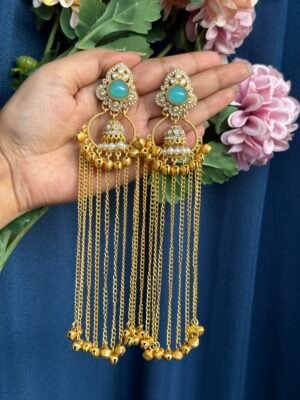 Piya Kashmiri Earrings – Light Blue
